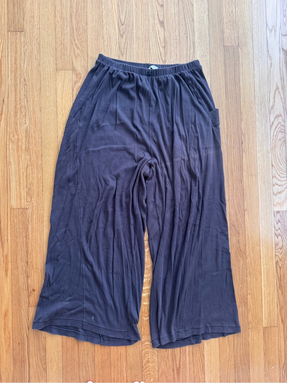 Free People Dark Grey Wide-Leg Lounge Pants